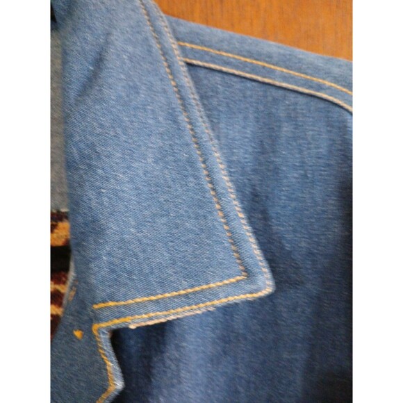 ELCC DENIM TAPESTRY ANIMAL PRINT BLUE JEAN JACKET Size Medium Stretch Unique - Picture 7 of 16